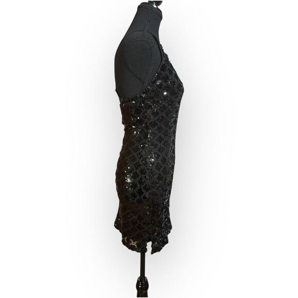 NWOT City Triangles Womens Black Sequin Mini Dress Size XS Juniors - Picture 6 of 12